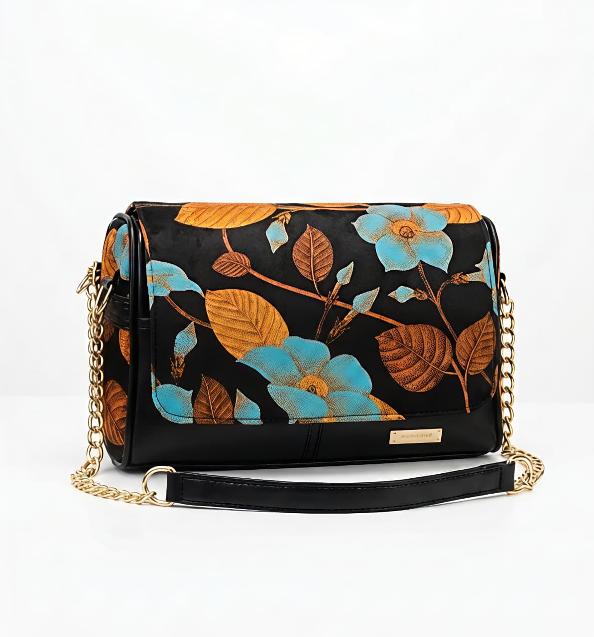 ELEGANT FLORAL HAND BAG – Black