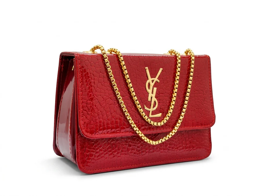 Luxury Croco Chain Bag – Red
